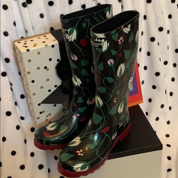 NEW! Kate Spade New York Renata Tall Rain Boots - Picture 4 of 10